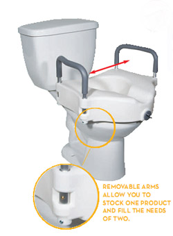 2-in-1 Locking Raised Toilet Seat 5" Height